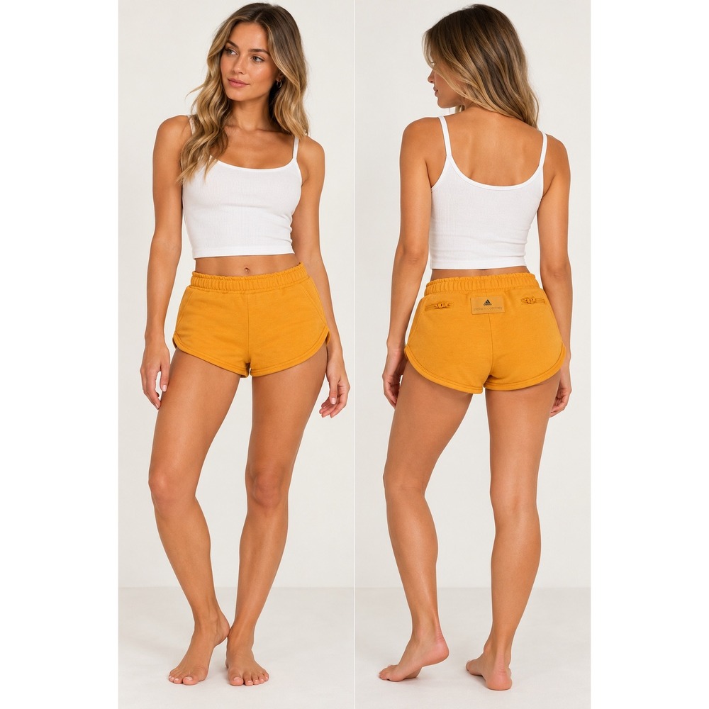 Adidas by Stella McCartney Mustard Yellow Sweat Shorts Size 36 Small